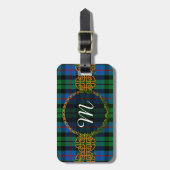 Étiquette À Bagage Tartan de Morrison de monogramme (Devant Vertical)