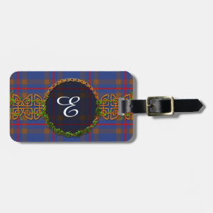 Étiquette À Bagage Tartan d'Elliot de monogramme
