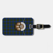 Étiquette À Bagage Tartan et escarcelle de Gunn de clan (Devant horizontal)