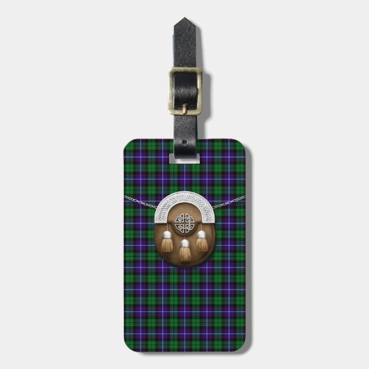 Étiquette À Bagage Tartan et escarcelle de Mitchell de clan (Devant Vertical)