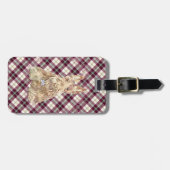 Étiquette À Bagage Tartan Scottie Blé (Devant horizontal)