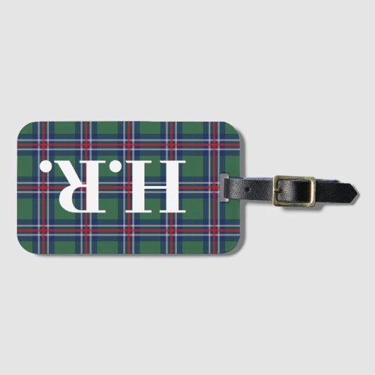Étiquette À Bagage Tartan squares pattern personalized (Devant Horizontal)
