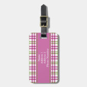 Étiquette À Bagage Tarte rose et verte (Devant Vertical)