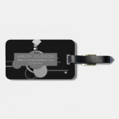 Étiquette À Bagage Tatos Art Déco Moderne | Monochrome simple personn (Dos horizontal)