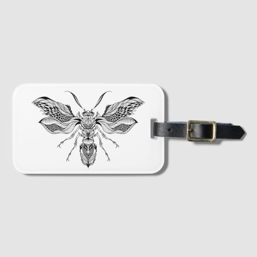 Étiquette À Bagage Tatouage d'Abeille-Guêpe (Devant Horizontal)