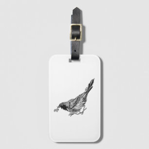 Étiquette À Bagage Tatouage d'oiseau
