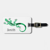 Étiquette À Bagage Tatouage tribal Lizard vert (Devant horizontal)