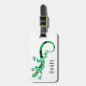 Étiquette À Bagage Tatouage tribal Lizard vert (Devant Vertical)