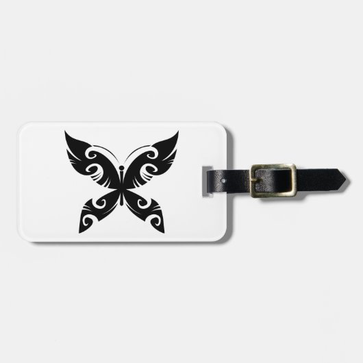 Étiquette À Bagage Tatouage Tribal Papier Tatouage Gras Noir Style En (Devant horizontal)