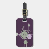 Étiquette À Bagage Tattoos | Marque Bohémienne violet verte (Devant Vertical)