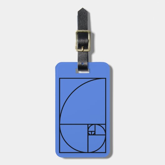 Étiquette À Bagage Taux d'or de Fibonacci - art mathématique unique (Devant Vertical)