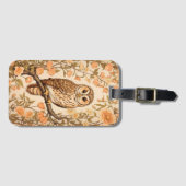 Étiquette À Bagage Tawny Owl Peach Blossoms William Morris Inspiré (Devant Horizontal)