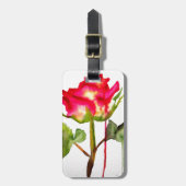 Étiquette À Bagage Tea hybride Rose aquarelle moderne fleurie art (Devant Vertical)