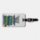 Étiquette À Bagage Teacup et livres (Devant horizontal)