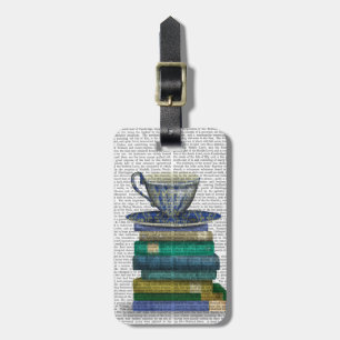 Étiquette À Bagage Teacup et livres
