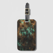 Étiquette À Bagage Teal Cooper Patina Métallisé (Devant Vertical)