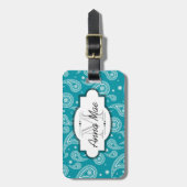 Étiquette À Bagage Teal lumineux et étiquette blanche de bagage de (Devant Vertical)