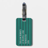 Étiquette À Bagage Teal pinstripes (Dos Vertical)