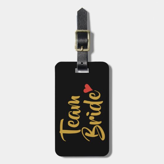 Étiquette À Bagage Team Bride Red Heart (Devant Vertical)