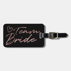 Étiquette À Bagage Team Bride - Rose Gold fausse étiquette de bagage