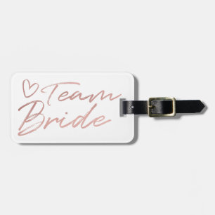 Étiquette À Bagage Team Bride - Rose Gold fausse étiquette de bagage