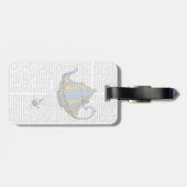 Étiquette À Bagage Teapot volant 3 bleu et jaune (Dos horizontal)