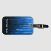 Étiquette À Bagage Techno Blue High-tech Cyberspace Personnalisé (Devant Horizontal)