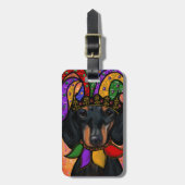 ÉTIQUETTE À BAGAGE TECKEL                    (Devant Vertical)