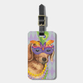Étiquette À Bagage Teckel de mardi gras (Devant Vertical)
