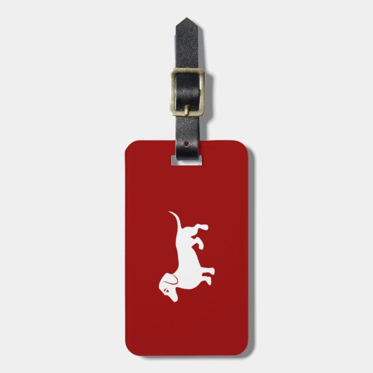 Étiquette À Bagage Teckel fait sur commande de couleur (Devant Vertical)