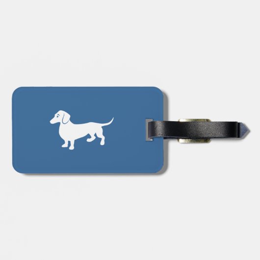 Étiquette À Bagage Teckel fait sur commande de couleur (Dos horizontal)