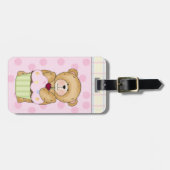 Étiquette À Bagage Teddy Bear Cupcake Party (Devant horizontal)