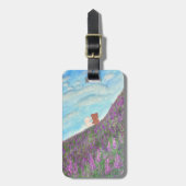 Étiquette À Bagage Teddy Bears in Lavender Field – Soft Pastel Painti (Devant Vertical)