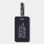 Étiquette À Bagage Tee de golf et boule rouges avec des étoiles (Dos Vertical)