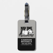 Étiquette À Bagage Tee - shirt | Snoopy Nap Time | Ajouter Votre Nom (Dos Vertical)