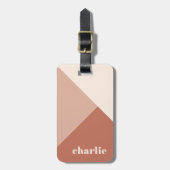 Étiquette À Bagage Teintes géométriques abstraites en terre cuite ave (Devant Vertical)