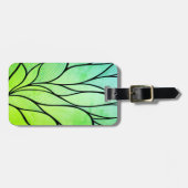 Étiquette À Bagage Teintes vertes vives motif créatif de feuilles (Devant horizontal)