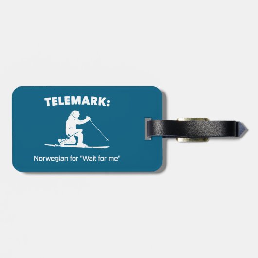 Étiquette À Bagage Télémark : Norvégien Pour "Attendre Pour Moi" (Dos horizontal)