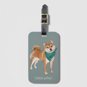 Étiquette À Bagage Tellement Wow ! Chien Mignon Shibe 