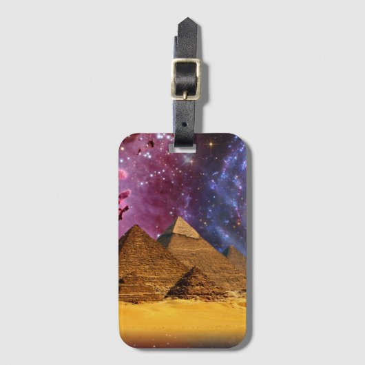 Étiquette À Bagage tempête cosmique au-dessus de l'égypte (Devant Vertical)