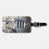 Étiquette À Bagage Temple japonais oriental frais de neige de tombeau (Devant horizontal)