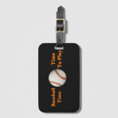 Étiquette À Bagage Temps de baseball, il est temps de jouer (Devant Vertical)