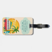 Étiquette À Bagage Temps de vacances Summer Beach Thème Personnalisé (Dos horizontal)