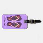 Étiquette À Bagage Temps de vacances tropical de bascules (Devant horizontal)