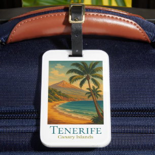 Étiquette À Bagage Tenerife Îles Canaries Mont Teide Île Espagnole