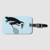Étiquette À Bagage Tennis de pingouin bleu clair (Devant Horizontal)