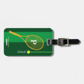 Étiquette À Bagage tennis de sport vert personnalisé (Devant horizontal)