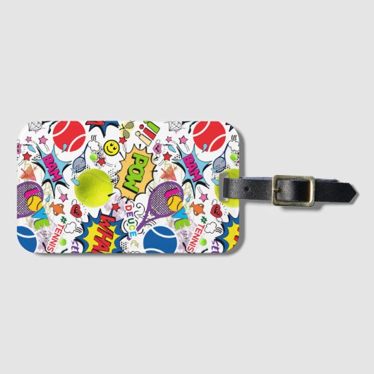 Étiquette À Bagage 😍 🤩 tennis 🎾 motif (Devant Horizontal)
