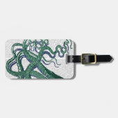 Étiquette À Bagage Tentacles de pieuvre verts et bleus (Devant horizontal)