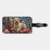 Étiquette À Bagage Tenterfield Terrier de Noël Festif (Dos horizontal)